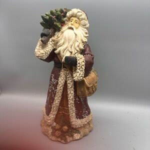 Raz Imports resin Santa Claus Holiday Figurine - Red and Cream